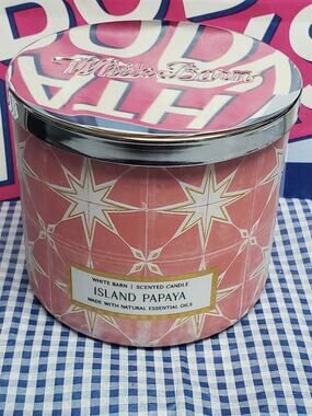 BBW Island Papaya Large 3 Wick Candle Home Fragrance Decor
